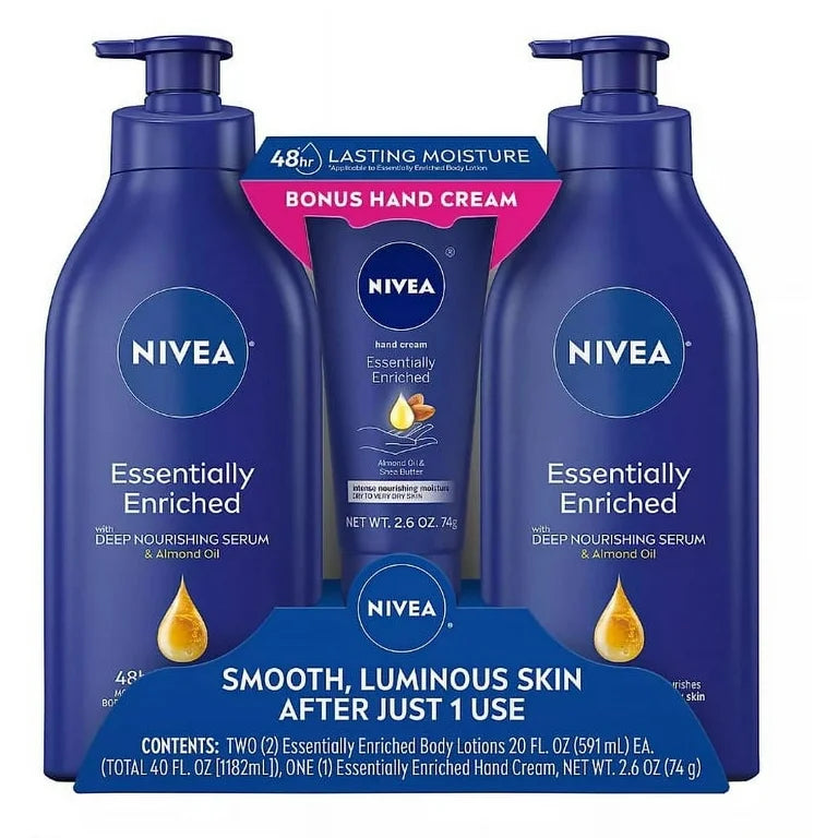 Nivea Essentially Enriched Body Lotion & Hand Cream Variety Pack